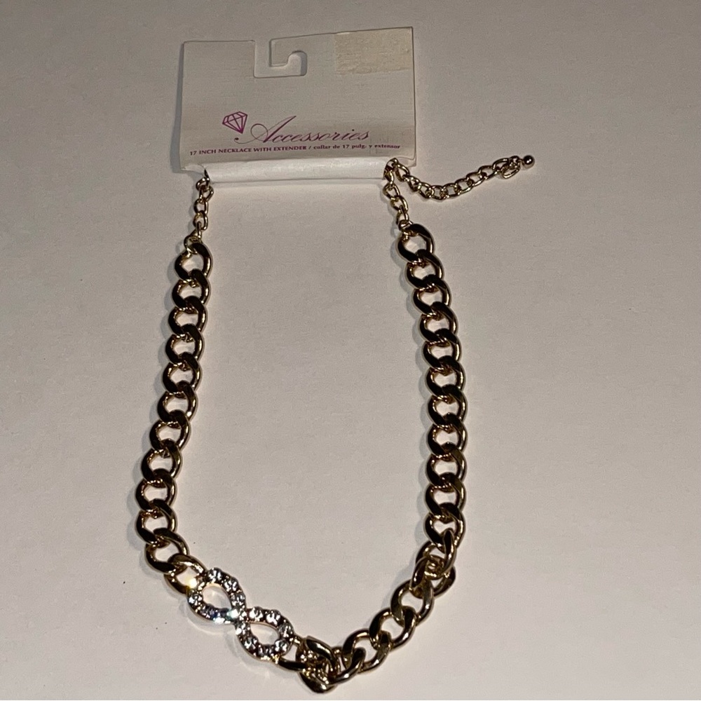 Accessories Gold Tone Thick Chain Infinity Necklace